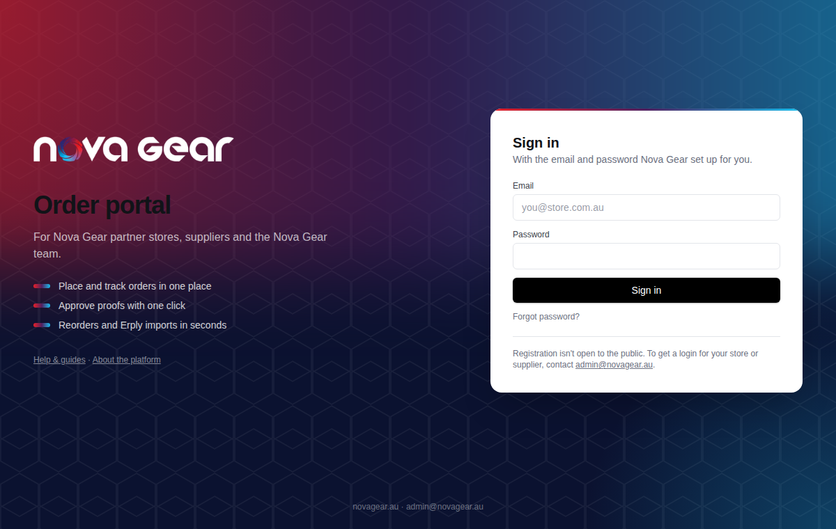 The sign-in page
